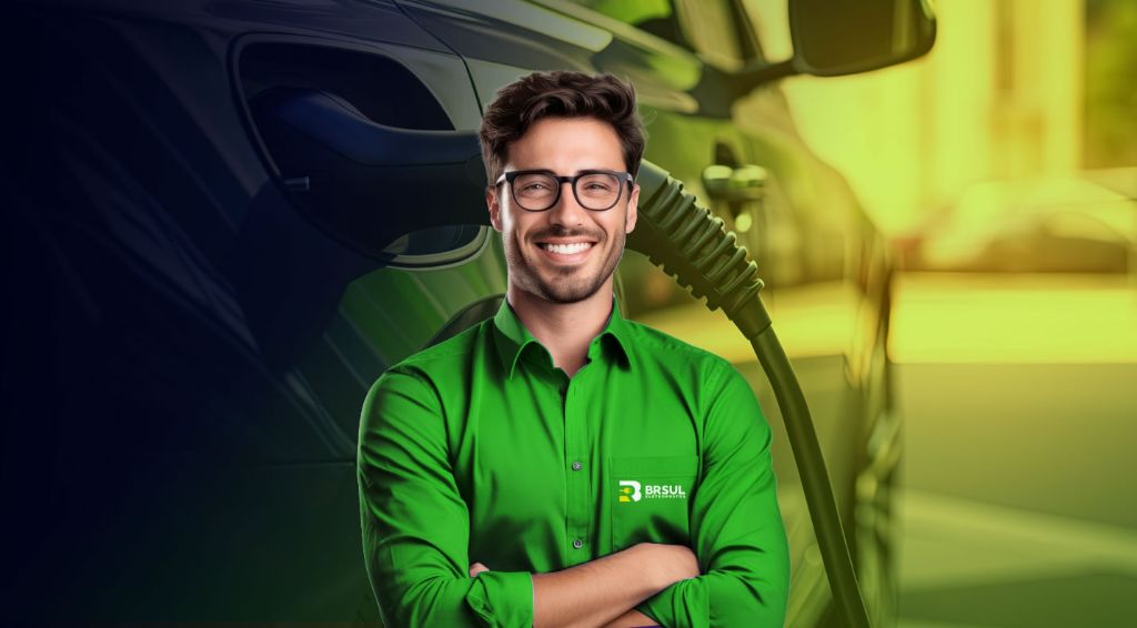 Veículo elétrico carregando